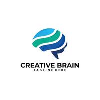 logotipo do cérebro digital vetor