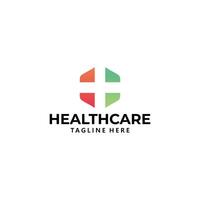 cuidados de saúde logotipo conceito vetor