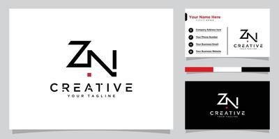 zn inicial carta ícone logotipo Projeto ilustração vetor