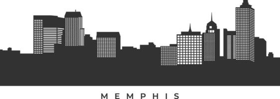 Memphis cidade Horizonte silhueta ilustração vetor