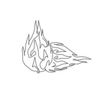 um desenho de linha contínua de fruta do dragão orgânica saudável inteira para a identidade do logotipo do pomar. conceito de dragonfruit fresco para ícone de jardim de frutas. ilustração vetorial moderna de desenho gráfico de linha única vetor