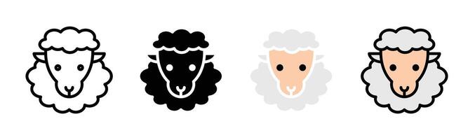 ovelha ícone conjunto vetor