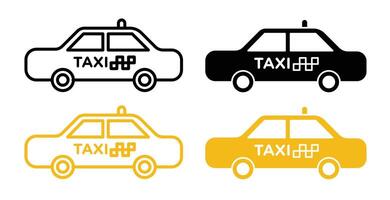 conjunto de ícones de táxi vetor