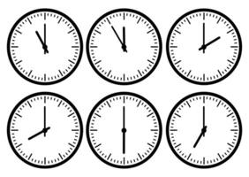 conjunto relógio com a cronômetro dentro diferente cores dentro a estilo do ícones infográficos vetor