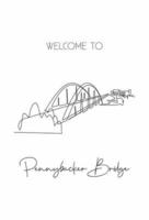 desenho de uma linha contínua 360 bridge texas skyline, pennybacker bridge. belo marco. paisagem do mundo turismo viagens decoração da parede cartaz impressão arte. ilustração em vetor desenho desenho de linha única