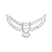 desenho de linha única contínua do pássaro coruja de luxo para a identidade do logotipo corporativo. conceito de ícone de empresa de forma animal. desenho gráfico de desenho vetorial dinâmico de uma linha vetor