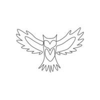 desenho de linha única contínua do pássaro coruja de luxo para a identidade do logotipo corporativo. conceito de ícone de empresa moderna de forma animal. ilustração gráfica de desenho vetorial de uma linha vetor