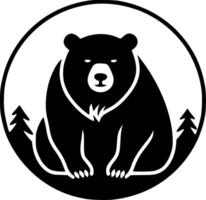 urso, ilustração em preto e branco vetor