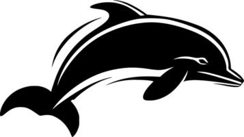 golfinho, Preto e branco ilustração vetor