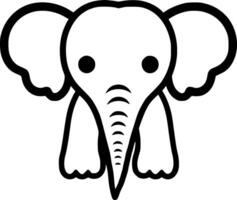 elefante, Preto e branco ilustração vetor