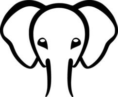 elefante - Preto e branco isolado ícone - ilustração vetor
