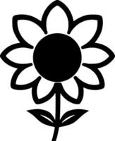 flor, Preto e branco ilustração vetor