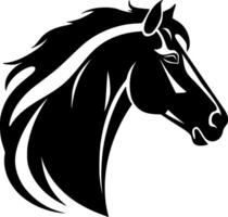 cavalo - Preto e branco isolado ícone - ilustração vetor