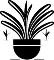 plantas - Preto e branco isolado ícone - ilustração vetor