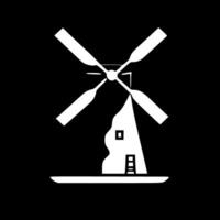 moinho de vento, minimalista e simples silhueta - ilustração vetor