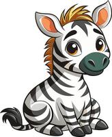 desenho animado zebra animal ilustração vetor