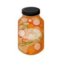 nabak Kimchi ou coreano água Kimchi em uma jarra vetor