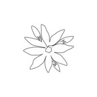 um único desenho de linha de orquídea fresca de beleza para a arte do pôster de decoração de parede de casa. conceito decorativo de ornamento de flor de orchidaceae para impressão. ilustração gráfica do vetor moderno desenho linha contínua