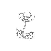 desenho de uma linha beleza planta híbrida de viola fresca para logotipo de jardim. flor amor-perfeito decorativa para impressão para decoração de parede de arte em casa impressão de pôster. ilustração em vetor desenho moderno linha contínua