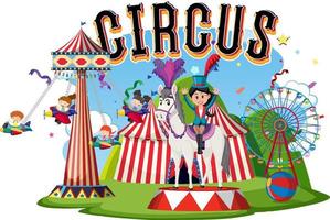 circus dome em parque de diversões vetor