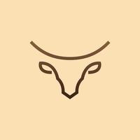 logotipo de touro de linha simples vetor