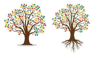 abstrato colorida árvore ícone Projeto. crescimento e sabedoria logotipo Projeto. verde árvore ícone. vetor