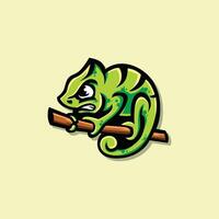 camaleão mascote personagem Projeto vetor