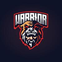 design de logotipo de esport de mascote guerreiro vetor