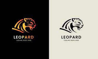 leopardo ícone símbolo puma, jaguar cabeça, gato tigre animal logotipo modelo imagem ilustração vetor