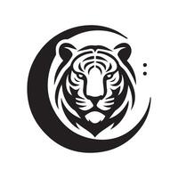 minimalista tigre logotipo em uma branco fundo vetor