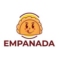 empanada mascote fofa ilustração logotipo vetor