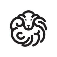 minimalista ovelha logotipo em uma branco fundo vetor