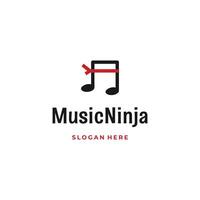 ninja música minimalista logotipo. simples negativo espaço Projeto em isolado fundo vetor