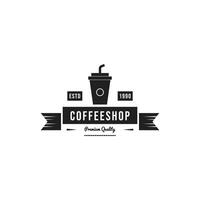 café fazer compras retro logotipo modelo vetor
