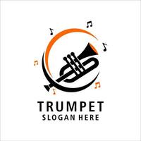 trompete logotipo modelo ilustração Projeto vetor