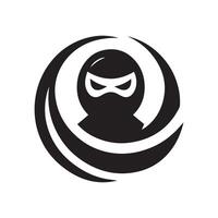 minimalista ninja logotipo em uma branco fundo vetor