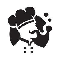 minimalista chefe de cozinha logotipo em uma branco fundo vetor