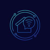 Wi-fi dentro casa ícone, linear Projeto vetor