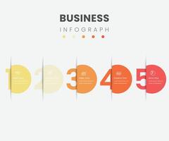 infográfico modelo. 5 numerado quadrado faixas com ícones pró modelo vetor