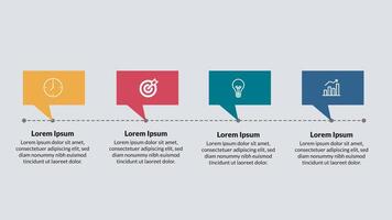 4 passos infográfico Linha do tempo modelo vetor