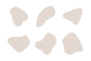 bolhas fluido formas com zig zag listras pictograma símbolo visual ilustração conjunto vetor