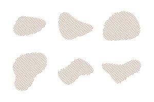 bolhas fluido formas com zig zag listras pictograma símbolo visual ilustração conjunto vetor