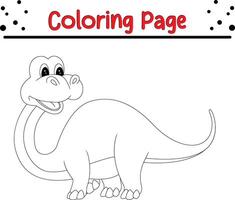 dinossauros coloração página. feliz animal coloração livro para crianças. vetor