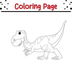 dinossauros coloração página. feliz animal coloração livro para crianças. vetor