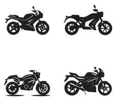 conjunto do motocicleta silhuetas isolado em branco fundo. ilustração. vetor