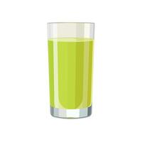 cheio vidro do verde suco isolado em branco fundo. ilustração dentro plano estilo com bebida. clipart para cartão, bandeira, folheto, poster Projeto vetor