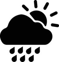 clima plano ícones definir. sol, chuva, trovão tempestade, orvalho, vento, neve nuvem, noite céu render estilo símbolo, pingos de chuva. mínimo para apps ou local na rede Internet isolado em vetor