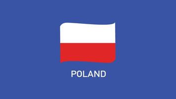Polônia bandeira fita equipes europeu nações 2024 abstrato países europeu Alemanha futebol símbolo logotipo Projeto ilustração vetor