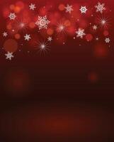 brilhante luz efeitos com embaçado luzes e cintilante flocos de neve dentro tons do vermelho e uma ondulado contorno. ótimo para a festivo estação do Novo ano para vir. vetor