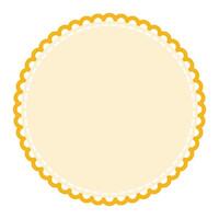 sutil e sofisticado circular em branco luz amarelo adesivo rótulo Projeto elemento vetor